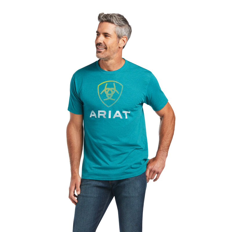 Ariat Blends - Miesten Turkoosi T-Paidat ( IOBQRM-180 )